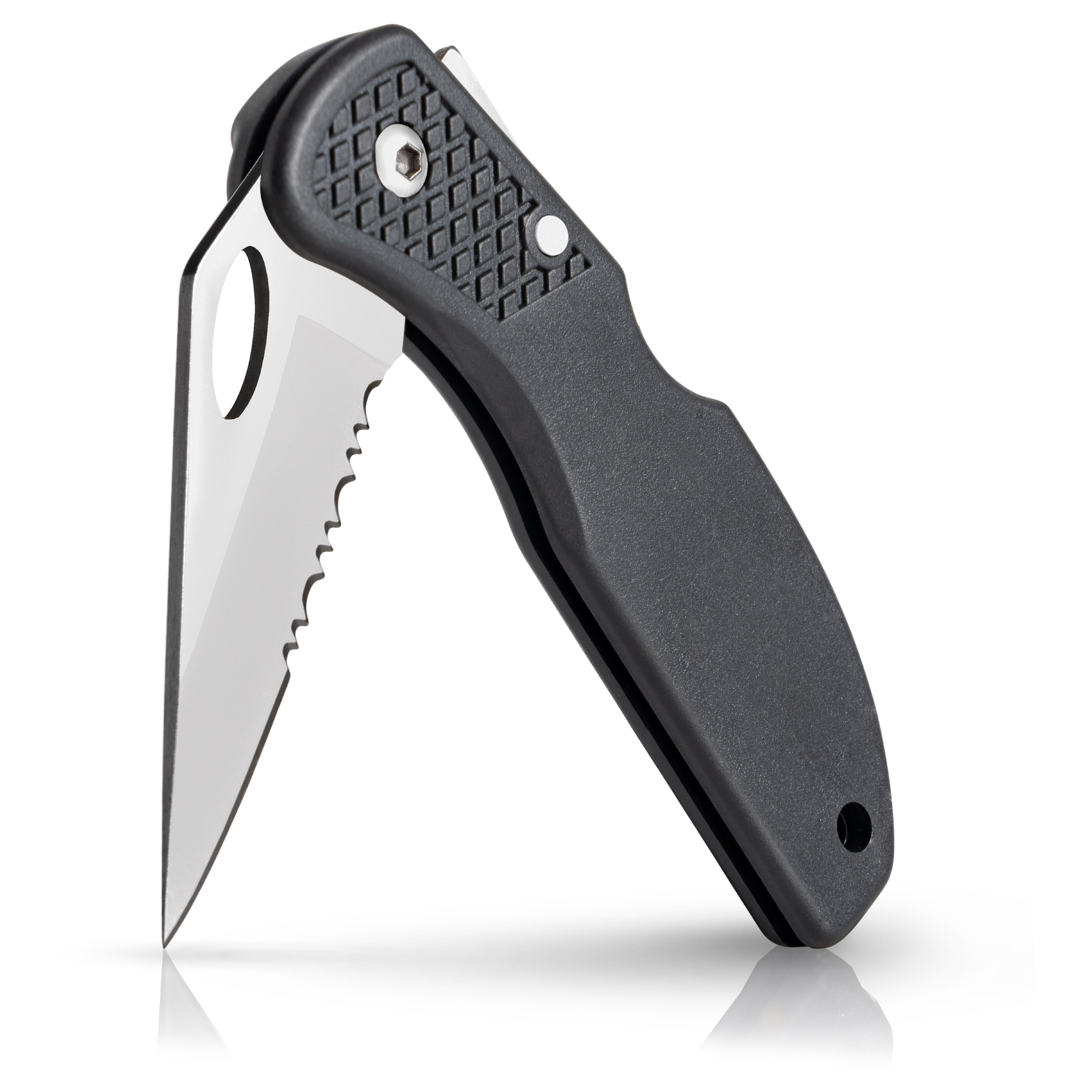 Maxam Lockback Knife with 420 Stainless Steel Half-Serrated Blade